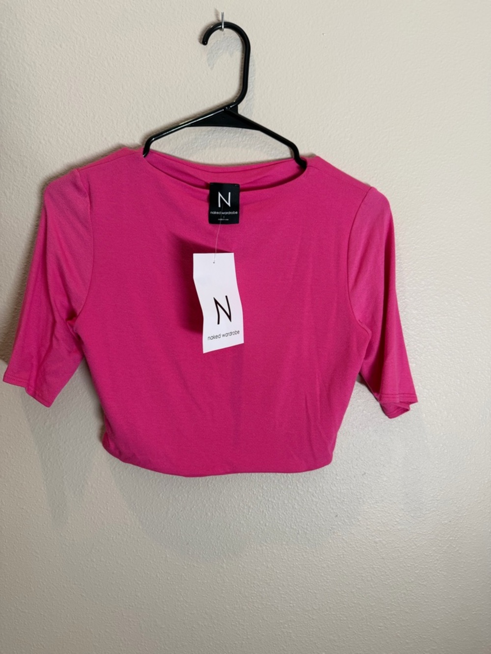 naked wardrobe Hot Pink Cropped Tee